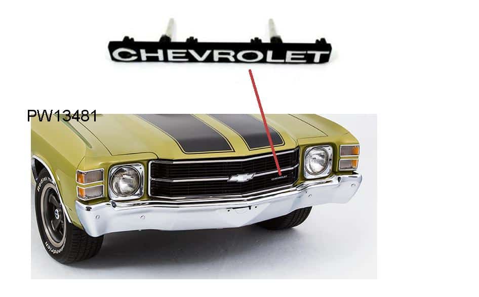 Emblem: "CHEVROLET" 71-72 El Camino  (on Grille)